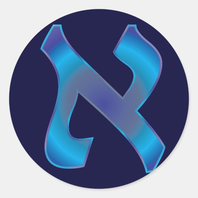 Pegatina Redonda Aleph (Anverso)