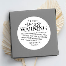 Alergia alimentaria Aviso de seguridad en panaderí