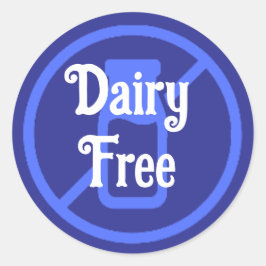 Pegatina Redonda Alergia de advertencia azul de media pulgada libre