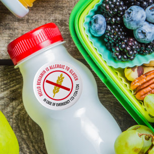 Pegatina Redonda Alergia de Gluten