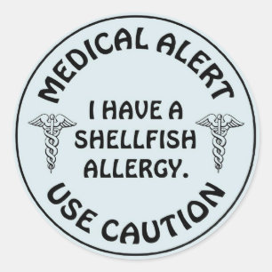 PEGATINA REDONDA ALERGIA DE SHELLFISH
