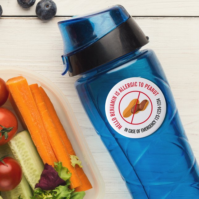 Pegatina Redonda Alergia del cacahuete (Subido por el creador)