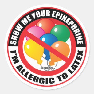 Pegatina Redonda Alergia del látex