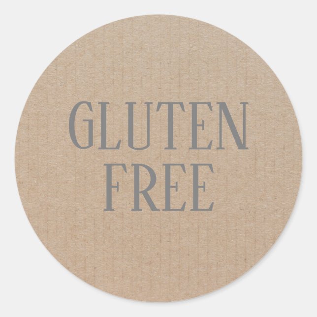Pegatina Redonda Alergia libre de gluten Seguridad Culinario Clásic (Anverso)