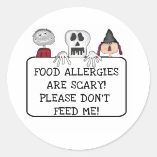 Pegatina Redonda Alergias a alimentos de Halloween