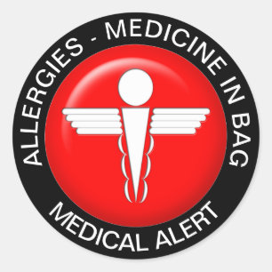 Pegatina Redonda ALERGIAS - medicina en bolso