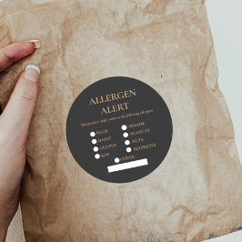 Pegatina Redonda Alerta alergénica sobre seguridad alimentaria