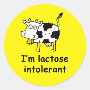 Pegatina Redonda Alerta alérgica intolerante a la lactosa