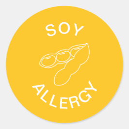 Pegatina Redonda Alerta de Alergia a la Soja