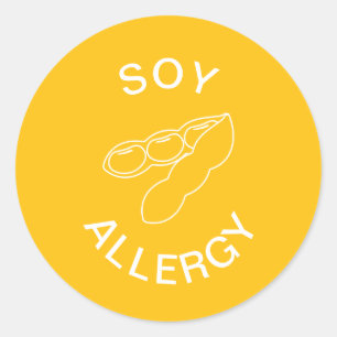 Pegatina Redonda Alerta de Alergia a la Soja