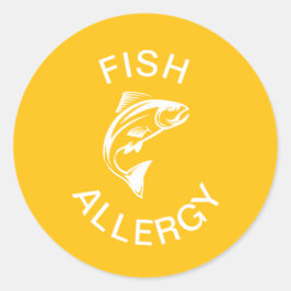 Pegatina Redonda Alerta de Alergia a Pescado