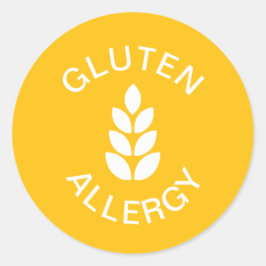 Pegatina Redonda Alerta de Alergia al Gluten