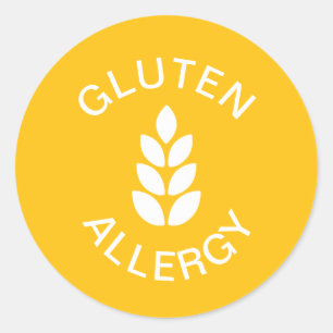 Pegatina Redonda Alerta de Alergia al Gluten