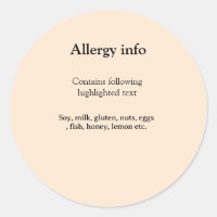 alerta de alergia alimentaria añadir nombre texto