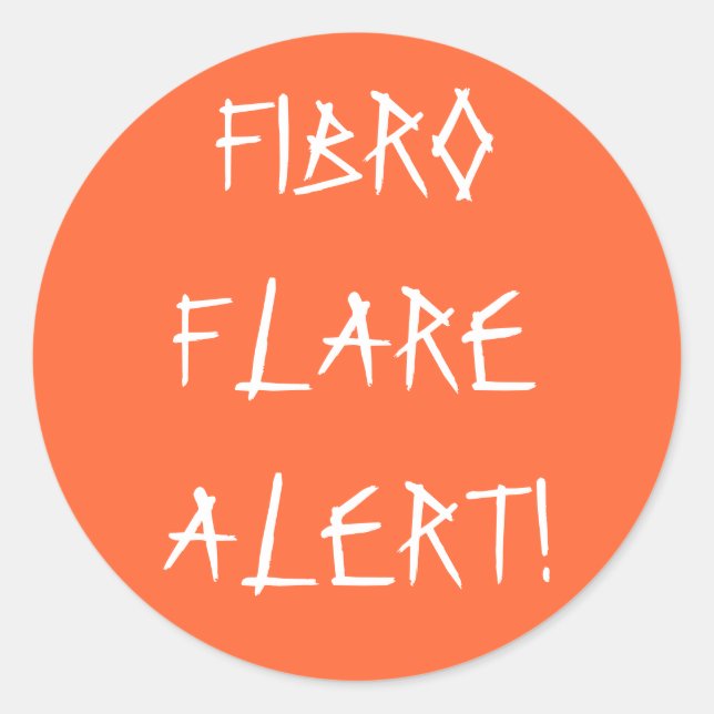 Pegatina Redonda ALERTA FIBRO FLARE! -Pegatinas (Anverso)