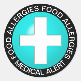 Pegatina Redonda Alerta médica - Aqua