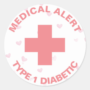 Pegatina Redonda Alerta médica personalizada Insulina Diabética Cut