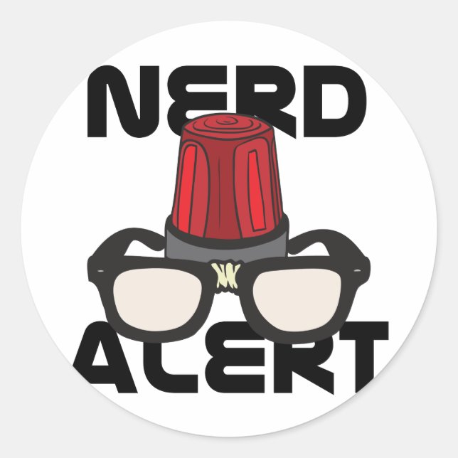 Pegatina Redonda ¡Alerta Nerd! (Anverso)
