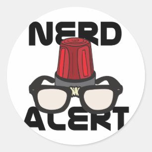 Pegatina Redonda ¡Alerta Nerd!