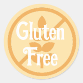 Pegatina Redonda Alertar Alergia Sin Gluten Enfermedad Celiásica
