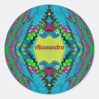 ALESSANDRA~ Fractal azul rosado negro y amarillo ~