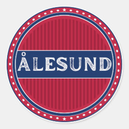 Pegatina Redonda Ålesund City Pride Emblem – Norwegian Identity