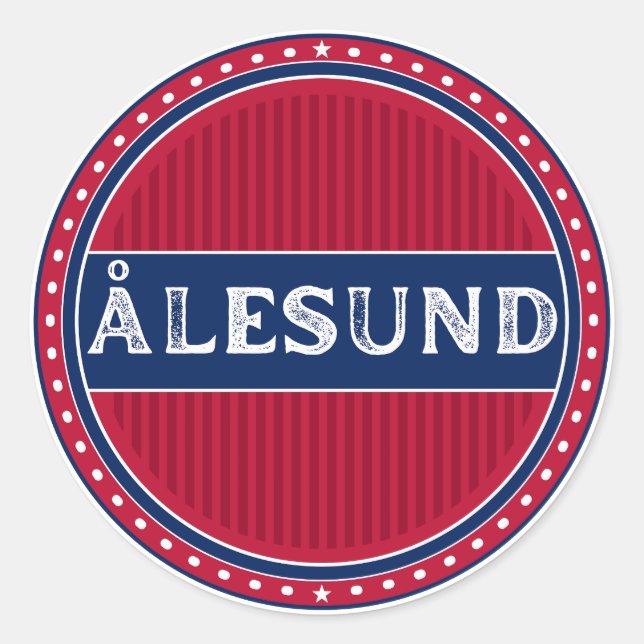 Pegatina Redonda Ålesund City Pride Emblem – Norwegian Identity (Anverso)