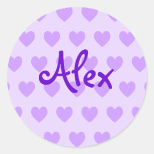 Pegatina Redonda Alex en Purple
