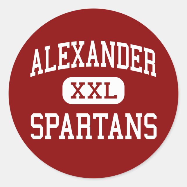 Pegatina Redonda Alexander - Spartans - High School - Albany Ohio (Anverso)