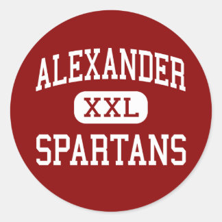 Pegatina Redonda Alexander - Spartans - High School - Albany Ohio