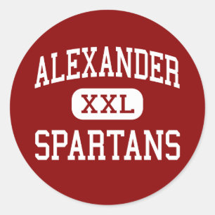 Pegatina Redonda Alexander - Spartans - High School secundaria -