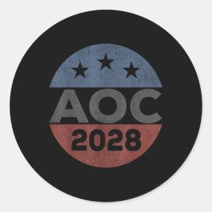 Pegatina Redonda Alexandria 2028, Retro A.ocasio Cortez Para Presid