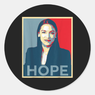 Pegatina Redonda Alexandria Ocasio-cortez Hope _ Aoc _ Nuevo De Ver