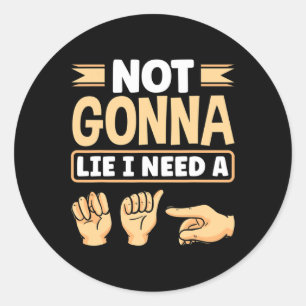 Pegatina Redonda Alfabeto Americano Lenguaje De Canto Asl Profesor 