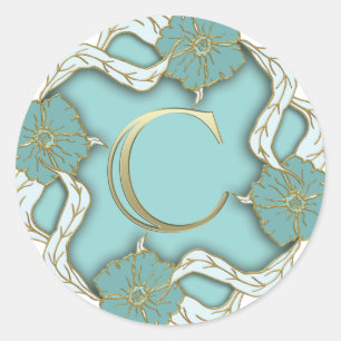 Pegatina Redonda alfabeto c monograma