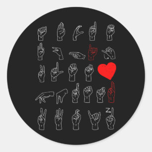 Pegatina Redonda Alfabeto Profesor de Canto Estadounidense Gráfico 