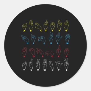Pegatina Redonda Alfabeto Profesor de Canto Estadounidense Gráfico 
