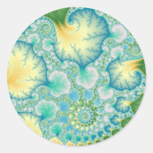 Pegatina Redonda Algae - Fractal