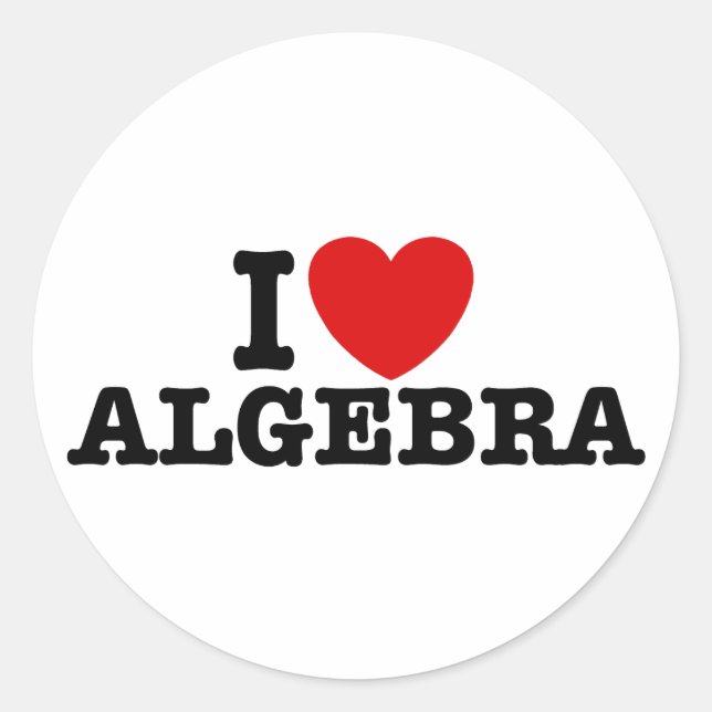 Pegatina Redonda Álgebra (Anverso)