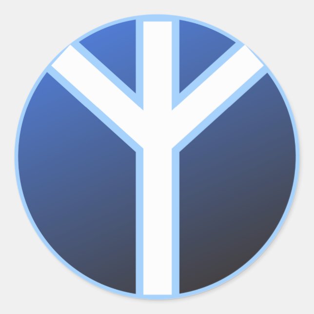 Pegatina Redonda Algiz Rune (Anverso)