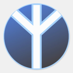 Pegatina Redonda Algiz Rune