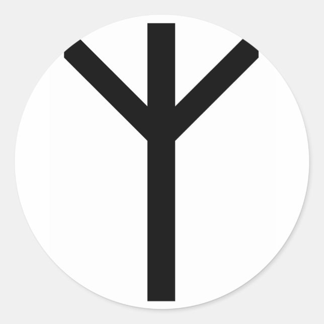 PEGATINA REDONDA ALGIZ RUNE (Anverso)