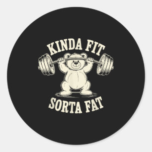 Pegatina Redonda Algo así como en forma un poco gordo divertido gim