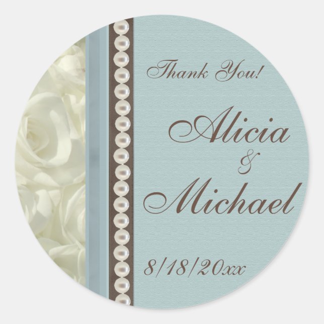 Pegatina Redonda Algo azul (Anverso)