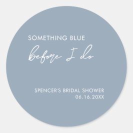 Pegatina Redonda Algo Azul Antes De Hacer Ducha Bridal Moderna
