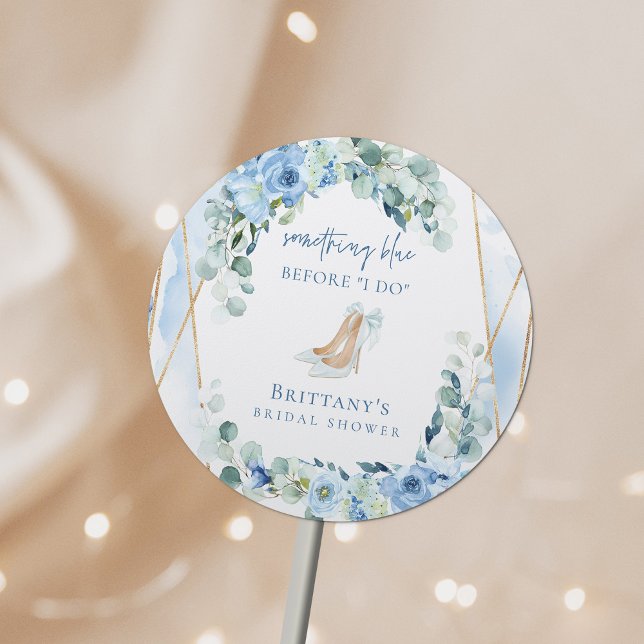 Pegatina Redonda Algo Azul Antes de Hacer Floral Bridal Shower (Subido por el creador)