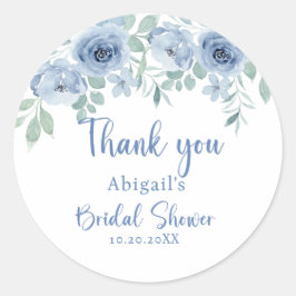 PEGATINA REDONDA ALGO AZUL ANTES DE HACER LA DUCHA BRIDAL FLORAL
