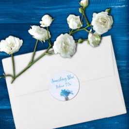 Pegatina Redonda Algo Azul Antes de la Boda