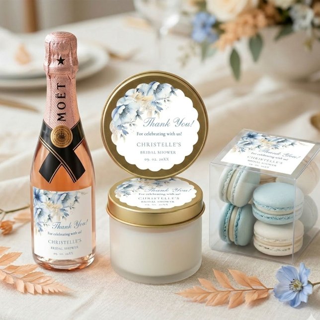 Pegatina Redonda Algo azul antes de la boda floral Despedida de sol (Subido por el creador)