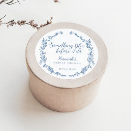 Pegatina Redonda Algo Azul Antes de la Despedida de Soltera